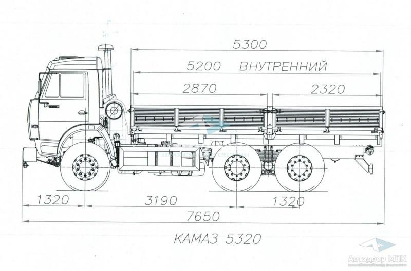 Бортовой а/м на шасси КАМАЗ 5320